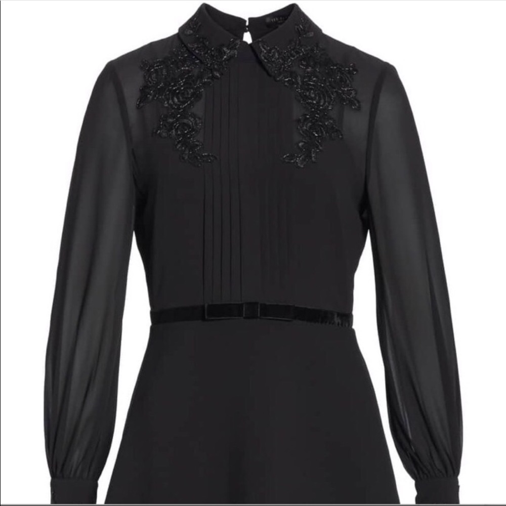 Ted Baker Amaali Lace Appliqué Fit & Flare Dress